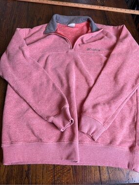 Men’s Columbia  Heathered Red Quarter-Zip Pullover L